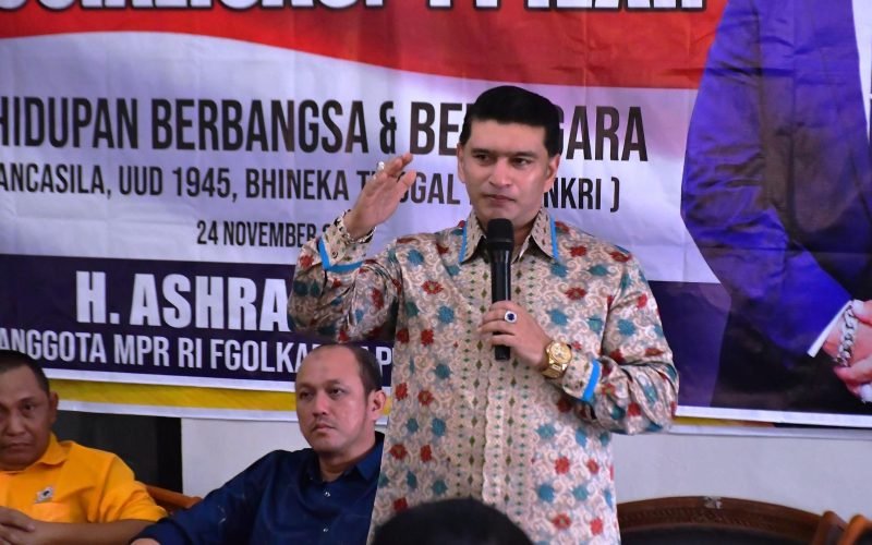 PILAR KEBANGSAAN - Ashraff Abu menyampaikan pentingnya pemahaman empat pilar kebangsaan demi menjaga persatuan dan kesatuan NKRI (dok. Istimewa)