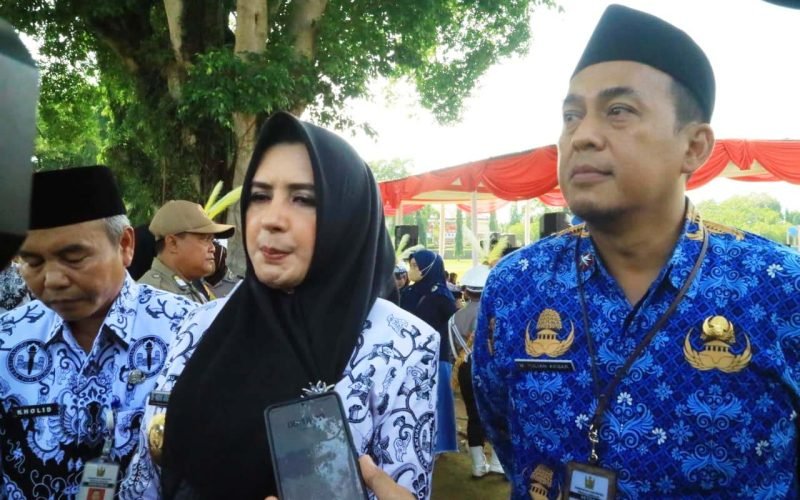 Bupati Fadia saat diwawancarai media setelah upacara HGN 2025 di Alun-alun Kajen, Selasa (25/11/2025 - dok, Bagus Rasika FM)