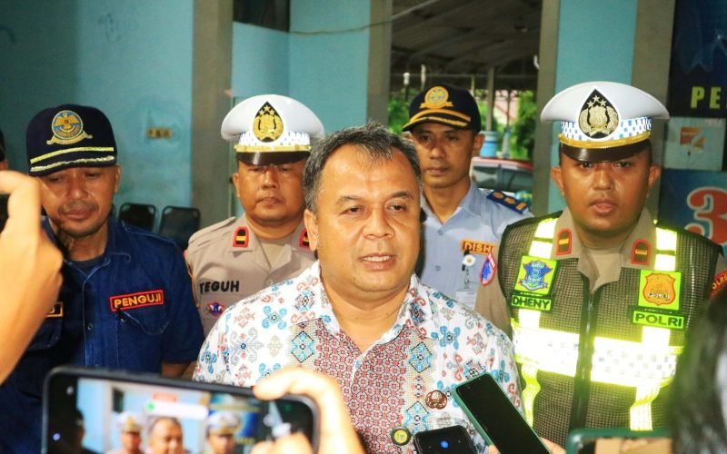 RAMCEK - Kepala Dinas Perhubungan Kabupaten Pekalongan, Agus Purwanto saat memberikan keterangan usai pelaksanaan ramcek di terminal Kajen (10/12/24 - Dok. Bagus Rasika FM)