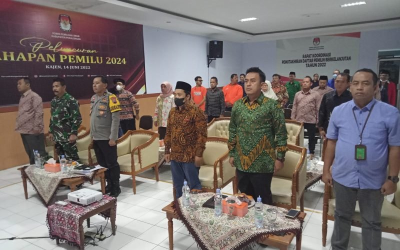 KPU Kabupaten Pekalongan menggelar Peluncuran Tahapan Pemilu 2024 di aula KPU (14/06/2022)