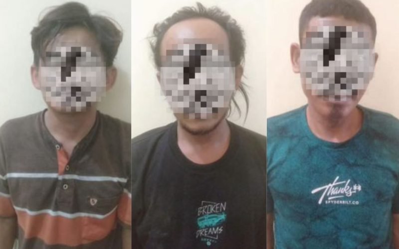 CURANMOR - Tiga terduga pelaku curanmor yang diamankan oleh petugas (dok. Humas)