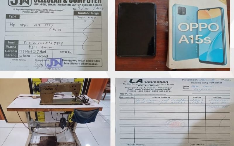 Sejumlah barang bukti yang diamankan pihak Kepolisian (dok. Humas)