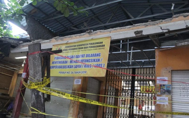 Pasar blok F Kedungwuni yang mengalami kerusakan (dok. Bagus Rasika FM)