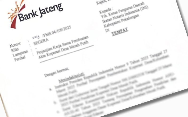 Tampilan surat Bank Jateng Cabang Kajen. Sumber : www.majalahgrossedigital.com