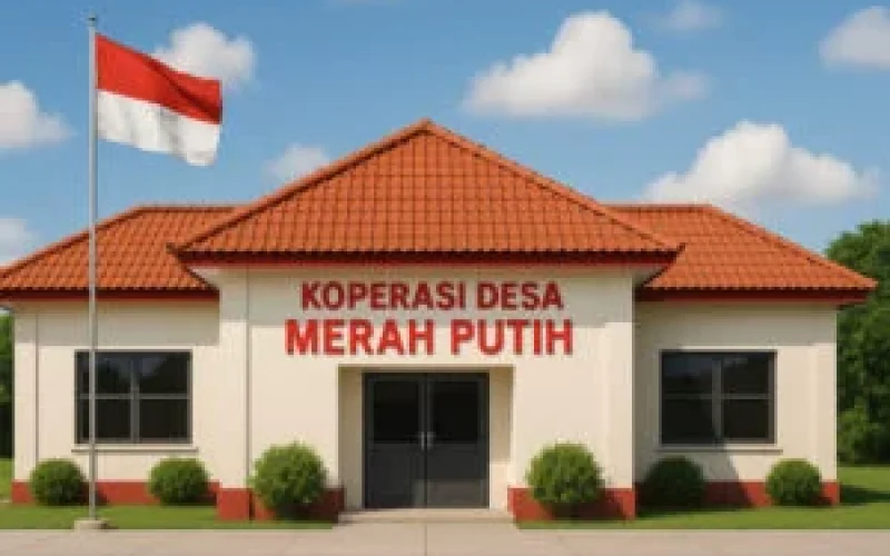 ilustrasi gedung Koperasi Desa/Kelurahan Merah Putih (sumber : AI/Google)