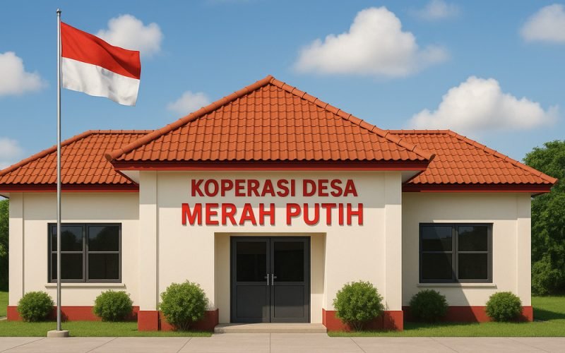 ilustrasi gedung Koperasi Desa/Kelurahan Merah Putih (sumber : AI/Google)